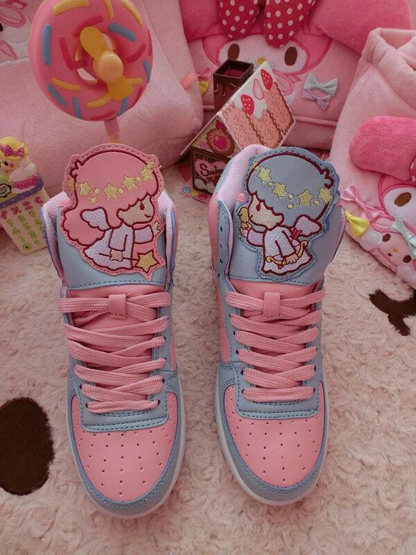 Cute Harajuku Womens Sport Shoes AMO Pink Kawaii Lolita Running Sneakers Bears - Image 2 of 3