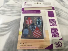 GEMINI - 5 x 7" 3D Embossing Folders & Stencil Christmas DELICATE DECORATIONS 