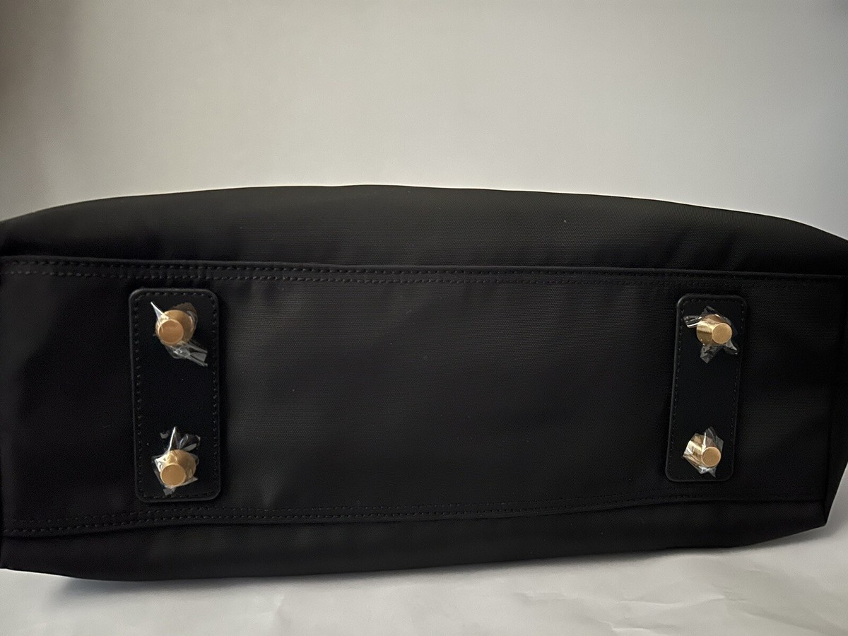 MOSCHINO COUTURE Black tote Bag, Gold Moschino Logo, Zip Top