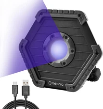 Rechargeable UV LED Black Light, Battery Operated Powered Blacklight, Cordles...