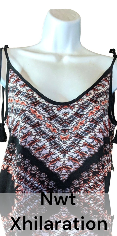 Nuevo con etiquetas Top Xhilaration Damas XS, Multicolor/Negro. H-3 Foto 3 de 4