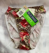 Vtg. Lily Of France Satiny Hi Cut Bikini Panties Leopard Spot Sm. NWT