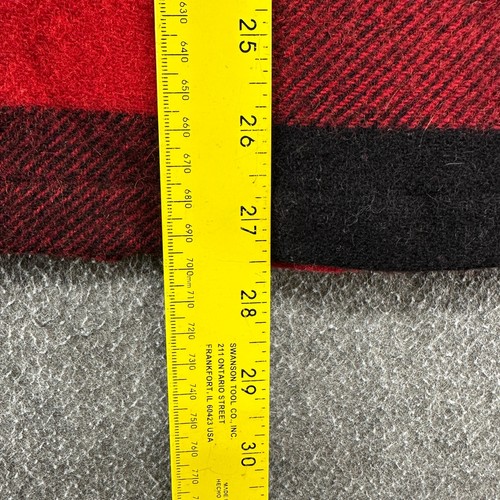 VINTAGE Woolrich Jacket Mens XL Red Black Wool Zip Plaid Cruiser Mackinaw 90s - Picture 10 of 11