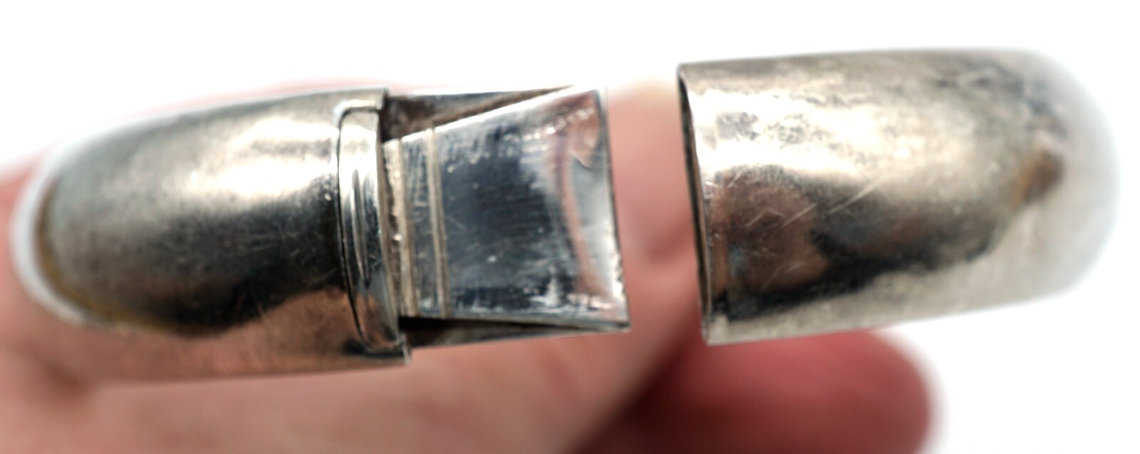 Sterling Silver Hinged Locking Bangle Bracelet We… - image 13