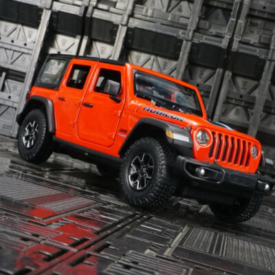 1:24 Jeep Wrangler Rubicon Diecast Car Model Light Off road Vehicles Simulation