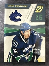 2010-11 Zenith Team Logo Die-Cut Jersey MS - Mikael Samuelsson Vancouver Canucks