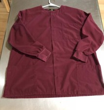 Natural Uniforms Natural Comfort Womens Red Scrub Jacket Size Med-Snap Closure