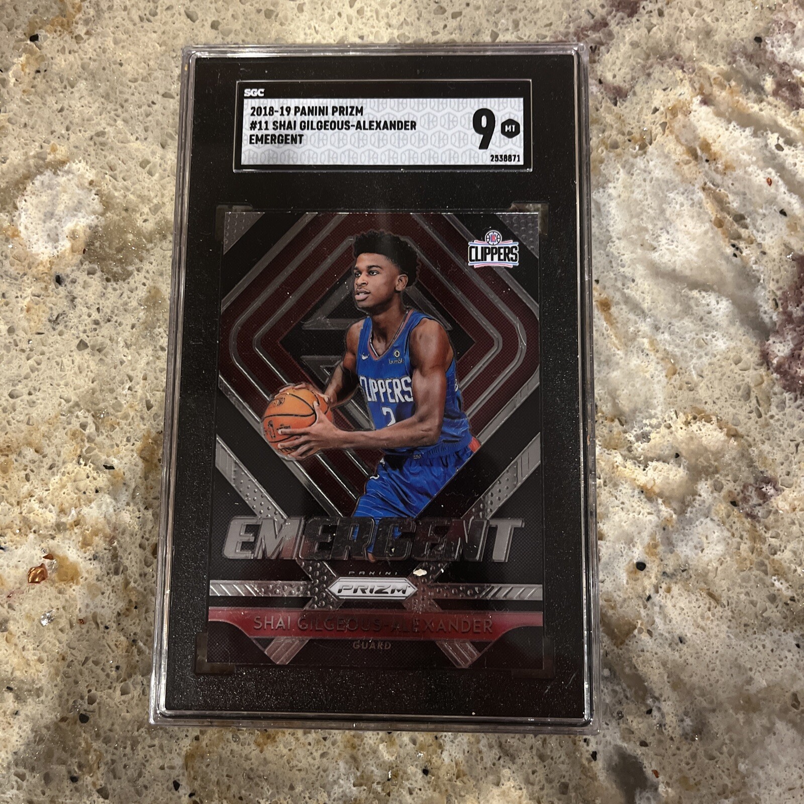 2018-19 Panini Prizm - Emergent Prizm #11 Shai Gilgeous-Alexander SGA RC SGC 9