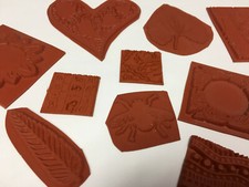 10 UM Rubber Stamps Mixed Designs to Impress Clay, Make Cards, Jewelry & Crafts