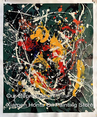 n. 3 di Jackson Pollock, 100% riproduzione pittura a olio astratta fatta a mano JP038 - Foto 2 di 2
