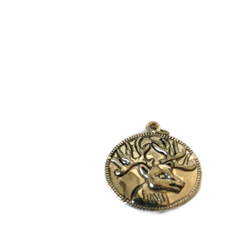 Pendientes y colgantes de alce ciervo Buck plata .999 0,05 onzas Foto 3 de 4