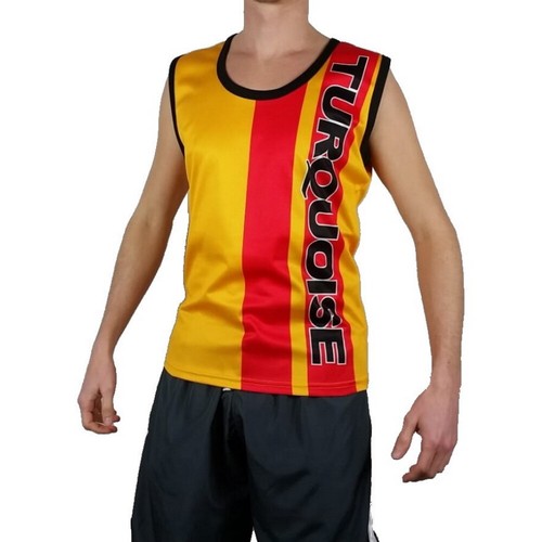 Turquoise Canotta Smanicato Beach Tennis Uomo Arancione Rossa Nera  Poliestere | eBay