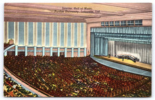 Postcard Lafayette Indiana Purdue University Interior Hall Of Music