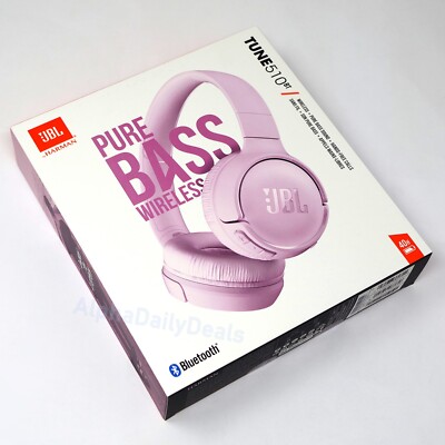 JBL Tune 510BT Wireless On Ear Stereo Headphones with Mic Extra Bass Rose Pink