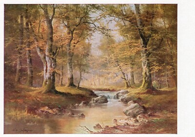 116/636 AK KUNST HANS WAGNER sign. - HERBSTWALD AM BACH beschrieben 1969