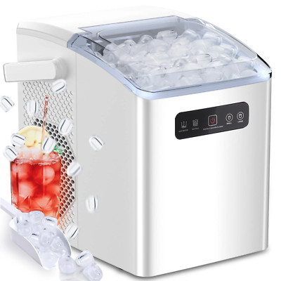 Countertop Ice Maker, Self-Cleaning Portable Ice Maker Machine with Handle and I
