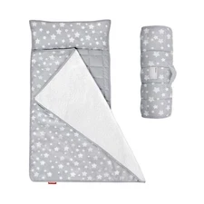 Moonsea Toddler Nap Mat with Removable Pillow and Fleece Minky Blanket, Light...