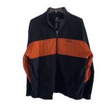 Chaps Sport Men's navy blue/orange Stripe 1/4 Zip Pull-Over 100 Cotton Size xL