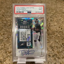 JALEN HURTS 2020 PANINI CONTENDERS ROOKIE CRACKED ICE AUTO /22 PSA 9 #122 RC  