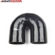 4" 180 Degree Elbow Silicone Intercooler Intake Pipe Hose Coupler 4Ply Black
