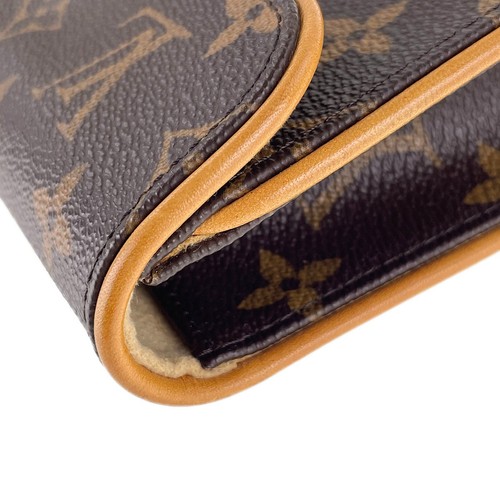 Bolso Louis Vuitton Monograma Pochette Florentino Cuero Gamuza Marrón Cintura 3403 - Imagen 9 de 23