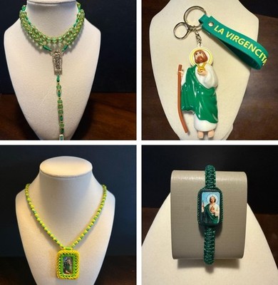 San Judas Tadeo Catholic Kit Scapular Rosary Bracelet Keychain Holy Week Gift