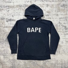 Authentic Bape 2000  s Spellout Logo Hoodie L