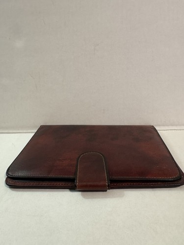 Carpeta de cuero Bosca vintage / soporte para almohadilla de escritura / portafolio marrón manchado a mano - Imagen 3 de 10