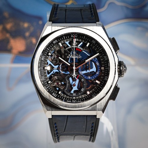 Zenith Defy El Primero 21 FULL SET 44mm Blue Skeleton Dial REF 95.9002.9004/78.R