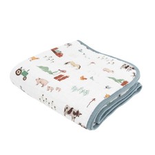 Little Unicorn Muslin Quilt Blanket  100 Cotton Soft Multi-Layered Muslin F...