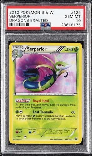2012 POKEMON BLACK & WHITE DRAGONS EXALTED #125 SERPERIOR PSA 10