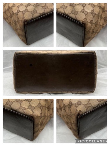GUCCI 002.1098.3444 GG Supreme borsa tote tracolla tela pelle marrone vintage - Foto 15 di 24