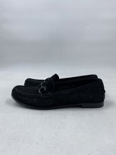 Salvatore Ferragamo Black Suede Gancini Bit Loafers Women's Size 6.5 B COA