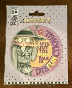 Vintage New Mary Engelbreit POOCH Magnet Let’s Put The Fun Back In Dysfunctional