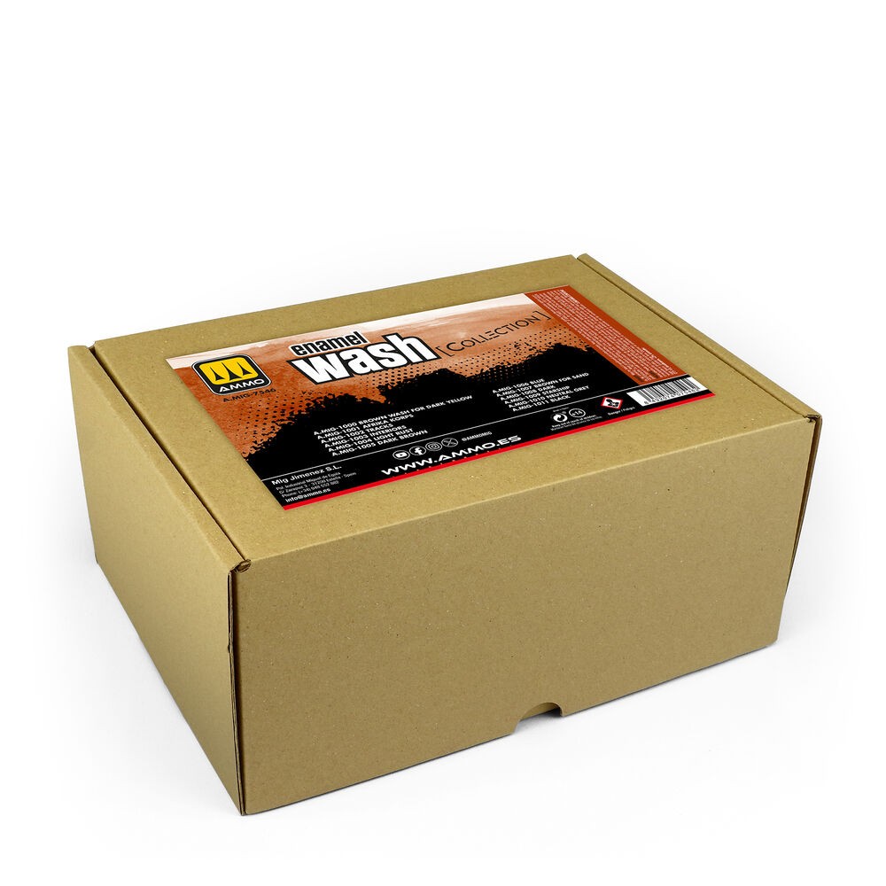 Ammo MIG A.MIG-7546 Enamel Wash Paint Set (12 x 35ml) - New