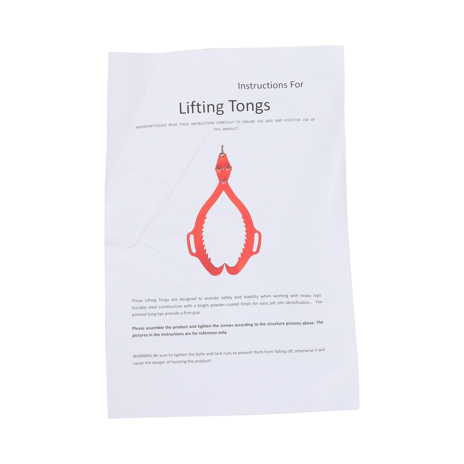 1× Heavy Duty 2 Claw Timber Log Lifting Logging Tongs Grabber Tong 30" Claw Hook