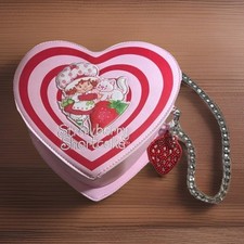 NEW Sugar Fix STRAWBERRY SHORTCAKE Pink Red Heart Bag Rhinestone Keychain Charm