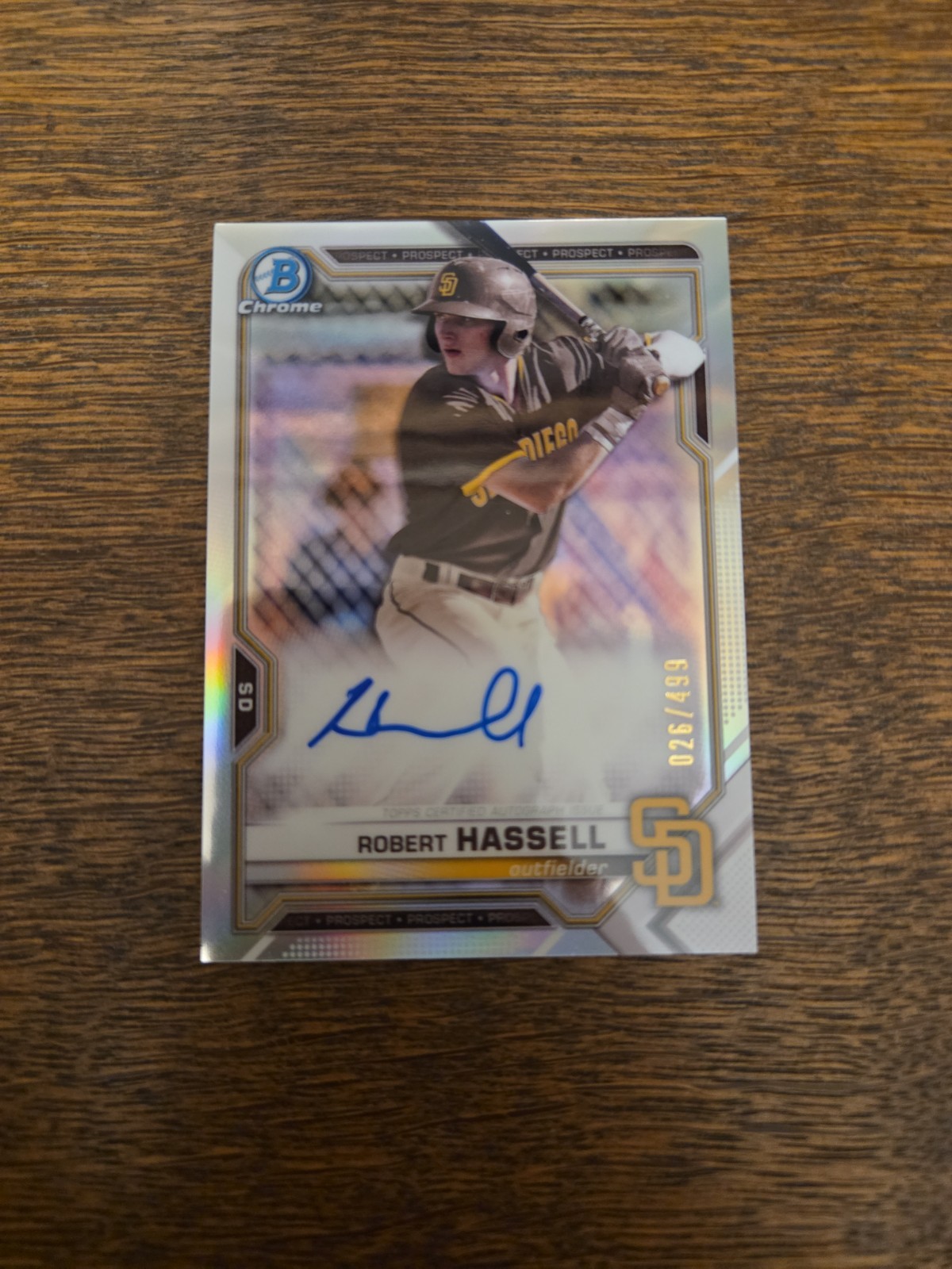 2021 Bowman Chrome Refractor Robert Hassell 361/499 Auto Autograph RC Rookie 