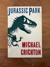 JURASSIC PARK 1990, MICHAEL CRICHTON, HARDCOVER, BLACK COVER, KNOPF PUBLISHING