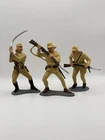 Lot Of 3 Louis Marx 6” WWII Japanese Infantry Soldiers Hand Painted 1963 Vintage