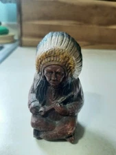 Red Mill Mfg Indian Tobacco Chief Figurine Statue Decor Handcrafted Resin 1988