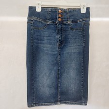Guess Womens Medium High Waist Denim Pencil Skirt Medium Wash Blue Vtg Y2K