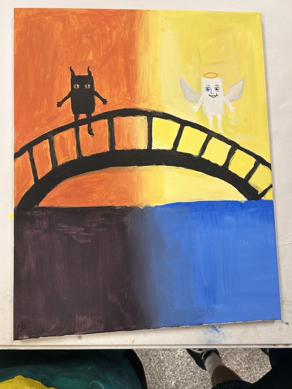 Piece of angle and devil triple t. Made with blood, sweat, and tears (cash only)