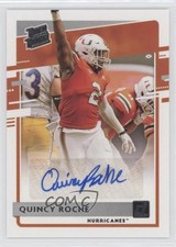 2021 Panini Chronicles Draft Picks Donruss Rated Rookie Quincy Roche Auto 3wu