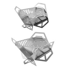 Foldable BBQ Grill Fire Pit Stove with Portable Wood Burning Grill for Travel