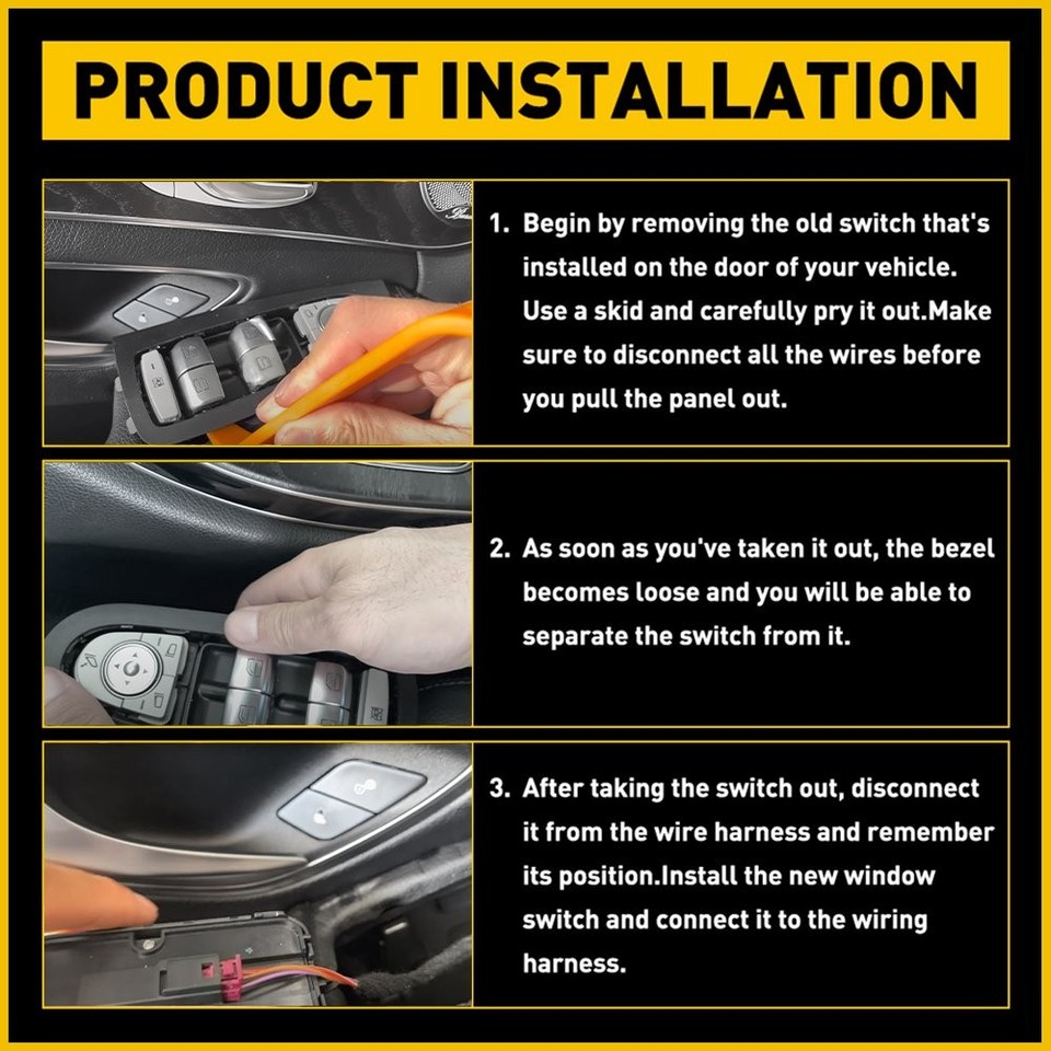 Car Power Window Switch Master Fit 3 Pin MERCEDES-BENZ 2015-2020 C300 ...