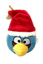 Rare 3" Angry Birds Blue Santa Hat Gold Cord Hanging Plush Ornament