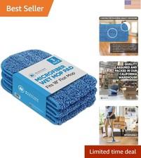 3 Pack of Reusable 18-Inch Microfiber Mop Pads - Compatible with Any Mop Frame