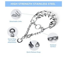 NEW Medium Prong Training Collar w/ Rubber Tips Stainless Steel 14 -18 Neck