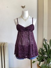 Vintage Y2K Victoria  s Secret purple zebra mesh babydoll slip lingerie small